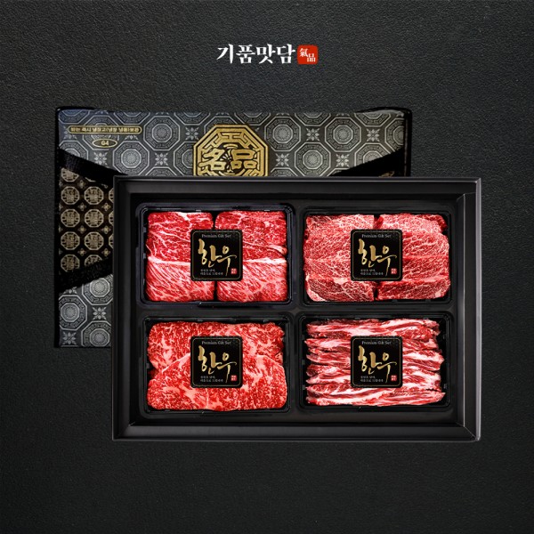 [기품맛담] 한우 1++등급 프리미엄 꽃등심/살치살/채끝 구이 혼합 선물세트 1호 800g