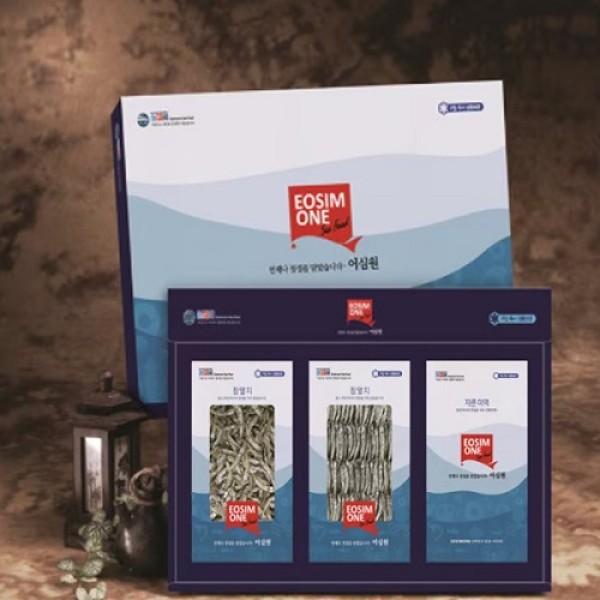 [어심원] 정성3호 멸치 선물세트 (조림용특150g+국물용150g+자른미역60g)