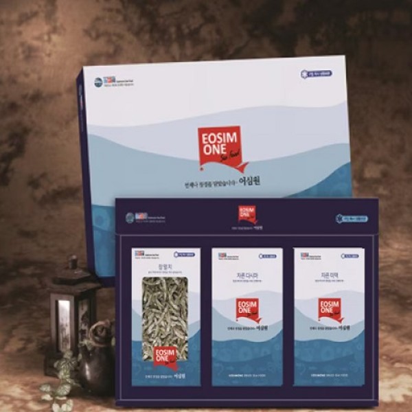 [어심원] 정성4호 멸치 선물세트 (국물용150g+자른미역60g+자른다시다60g)