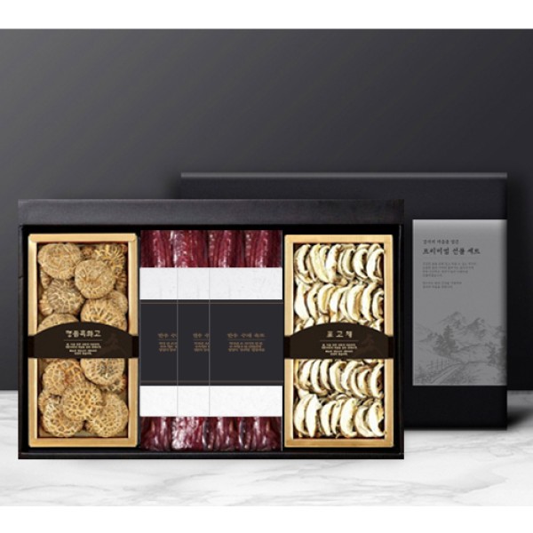 [어썸퓨어] 한우 수제 육포 & 국내산 버섯 세트 A