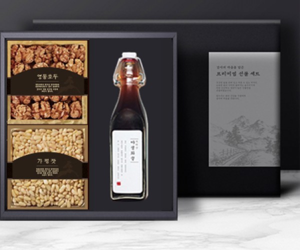 [어썸퓨어] 프리미엄 국내산 지리산 야생화꿀 & 임금님 진상 견과 세트