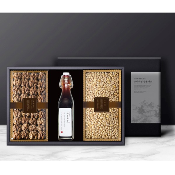 [어썸퓨어] 프리미엄 지리산 야생화 청정 꿀 & 국내산 견과 3종 세트