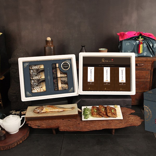 [고급한정식] 더블특선_제주흑돼지 떡갈비&법성포 찐보리굴비 2호(1.35kg+大3미)