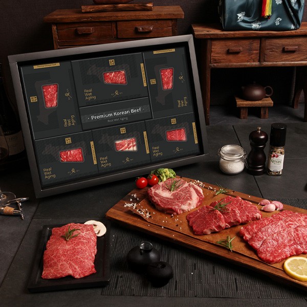 [한우애명작] 숙성한우 명품기획_로스4종 프리미엄(꽃꽃채채목보,통후추소금)