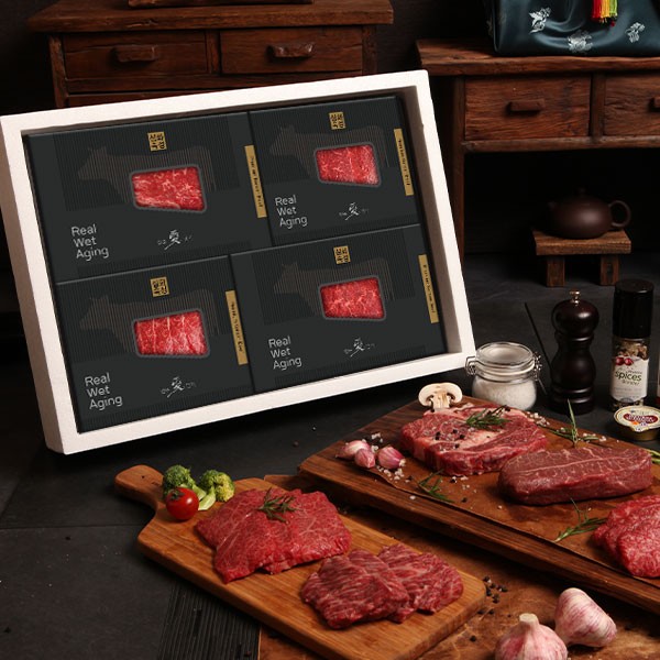 [한우애명작] 숙성한우 명품기획_로스&정육 4선세트(꽃보불육)