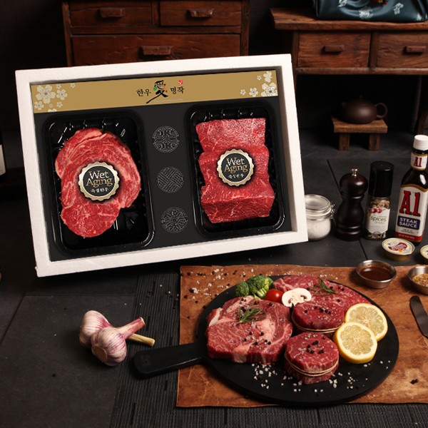 [한우애명작] 투뿔숙성 한정기획_구이&스테이크 3호(꽃2보3)