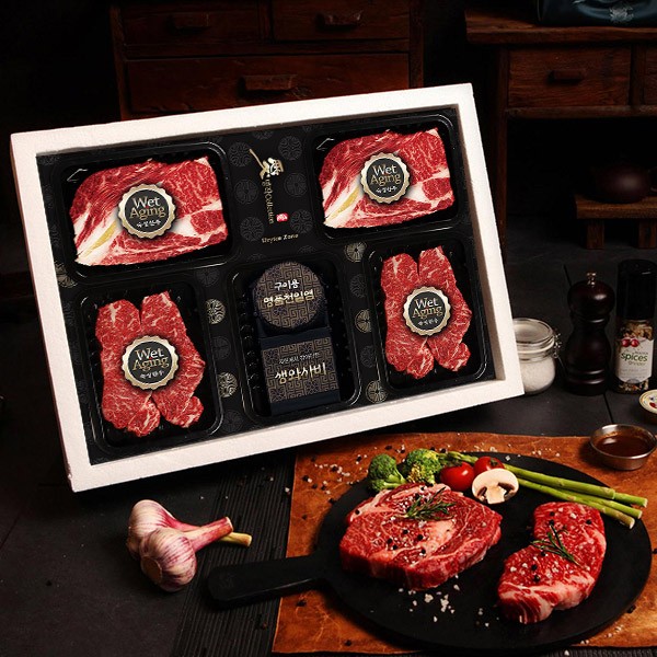 [한우애명작] 숙성한우 꽃등심&채끝 미식특호(With 미식키트)