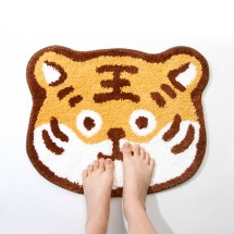 호랑이 얼굴 융털 발매트 욕실매트 55x45