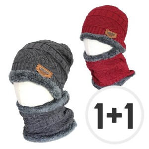 기모안감 니트 비니+넥워머 세트 1+1 (총 2세트)