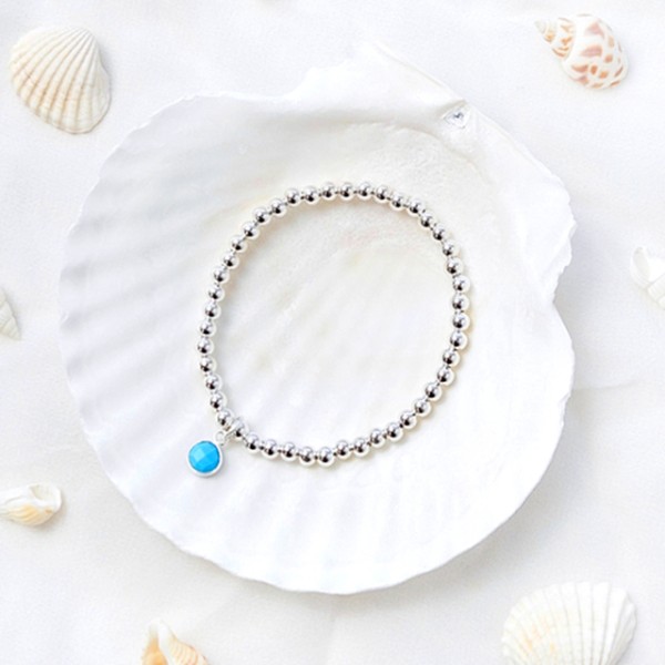 925실버 은볼 탄생석 팔찌 만들기 4mm DIY키트