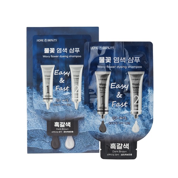 새치커버 5분 염색 물꽃 샴푸 흑갈색 24ml 6회분