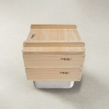 사각물솥 편백찜기 통원목 편백나무찜기 2단