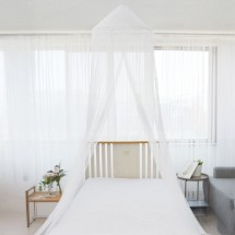 레이스 침대 캐노피 원형 모기장 싱글