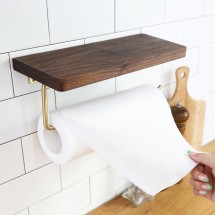 코시나 선반형 주방 우드 키친타올걸이 월넛