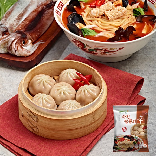 풀잎마켓 전자레인지용 사천짬뽕 찐만두 168g x 5팩