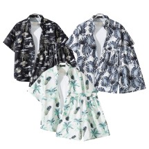 남성 휴양지 바닷가 바캉스 남방 셔츠 + 반바지 세트 3color