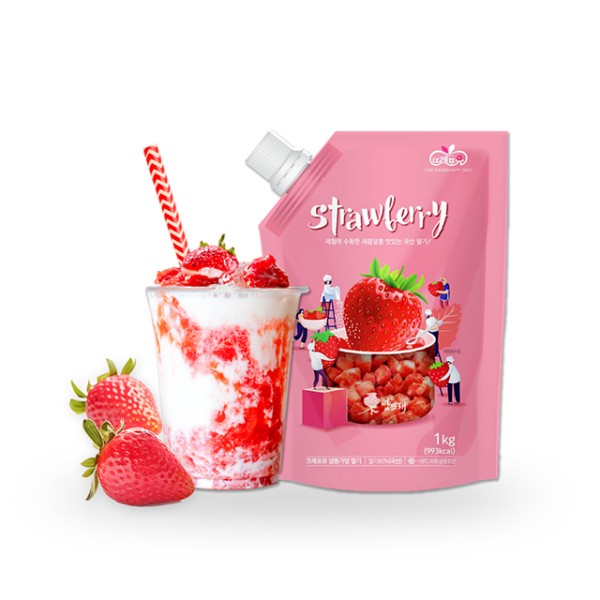 뜨래포유 국산 딸기청 대용량 파우치 1kg x 1팩