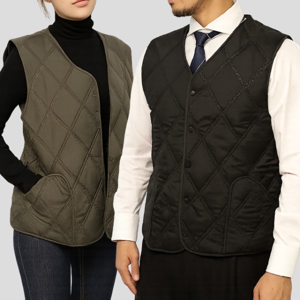 클래식 퀼팅 보아털 보온조끼 털조끼 베스트 쪼끼