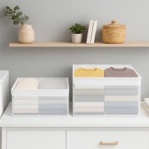 1+1 접이식 옷 의류 수납 펜트리 정리함 보관함 PVC 리빙박스 중대형