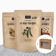 착한농부 티백 3종 선물세트 작두콩 호박팥 도라지생강 차 60개입