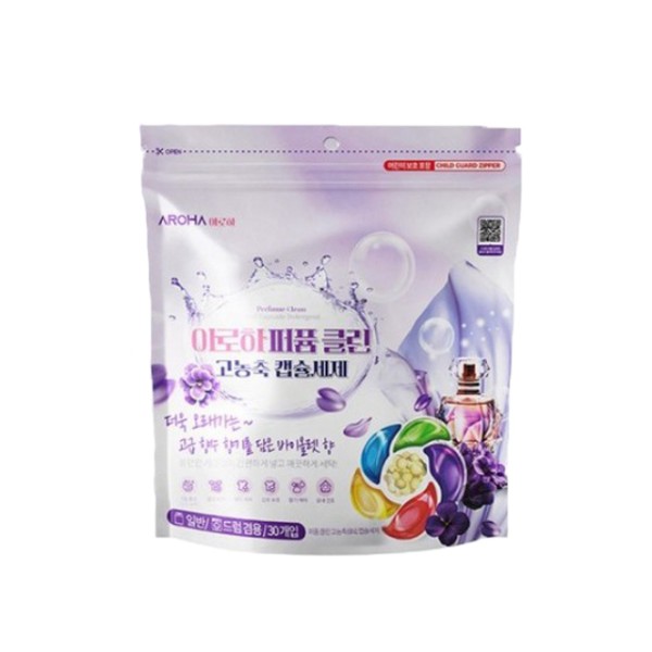 아로하 퍼퓸 클린 고농축 올인원 캡슐세제 30개입 x 1팩