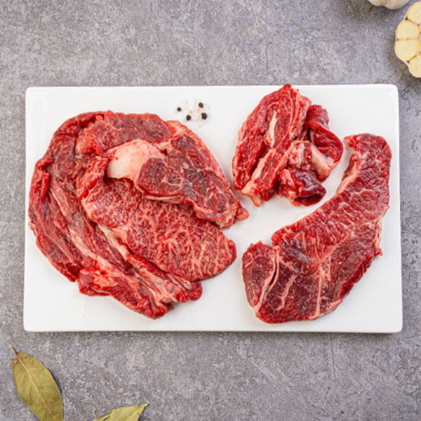 1등급 한우 구이 모듬 1kg 등심 새우살치 채끝 외