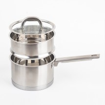 인덕션겸용 2단 스텐 찜기 편수 냄비