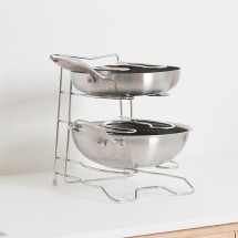 무조립 일체형 견고 후라이팬 거치대 정리대