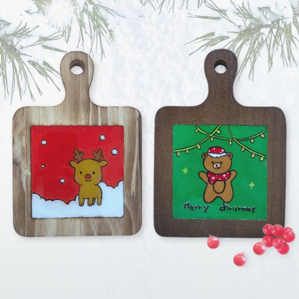 크리스마스 석고 우드 티코스터 냄비받침 만들기 DIY키트 체험