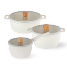 아리수크림 세라믹냄비 3종 / 편수 15 + 양수 20 + 전골 24