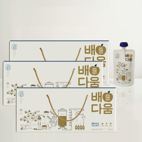 배다움 NFC저온착즙 100% 순수배즙 배즙 100ml X 20포(선물박스)