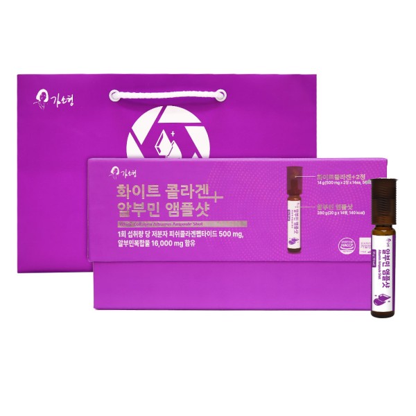 [김소형원방] 화이트콜라겐+알부민앰플샷 (20g+500mg * 2정) * 14병 (쇼핑백 증정)