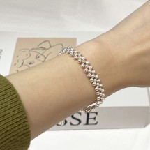 [TANDY] 탠디 실버925 3줄 볼륨 구슬 은팔찌 TDB508