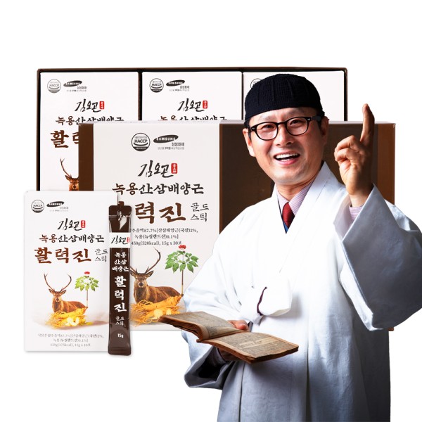 [김오곤] 녹용산삼배양근 활력진 골드스틱 15g X 30포 [쇼핑백 포함]