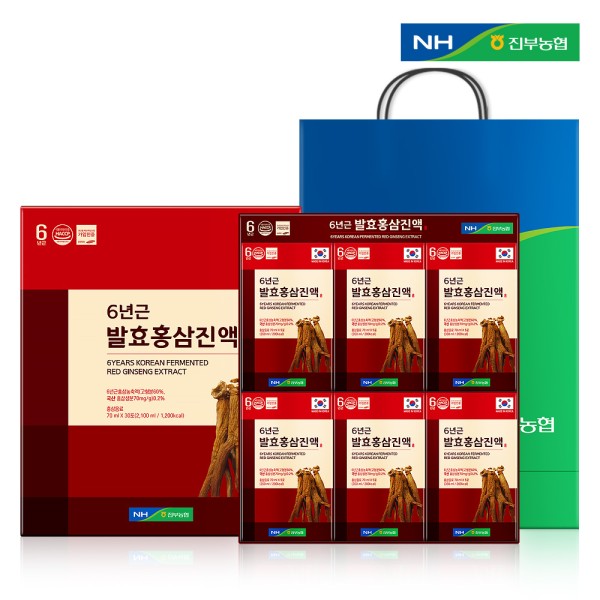 [진부농협] 6년근 발효홍삼진액 70ml X 30포 [쇼핑백 포함]