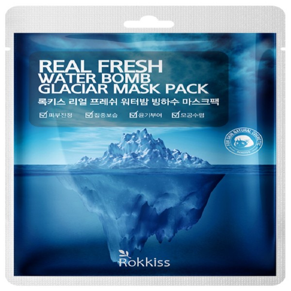 [록키스] 리얼 프레쉬 워터밤 빙하수마스크 팩 (50매) 23g*50,1개입