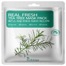 [록키스] 리얼 프레쉬  티트리 마스크 팩 (50매) 23g*50,1개입