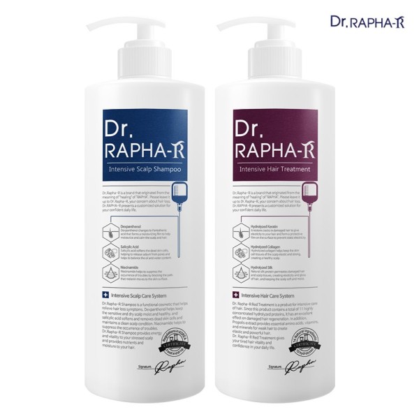 [닥터라파알] 블루 탈모 샴푸 1L + 단백질 트리트먼트 1L 지성 두피 손상모 90.8% 개선 2,000mL