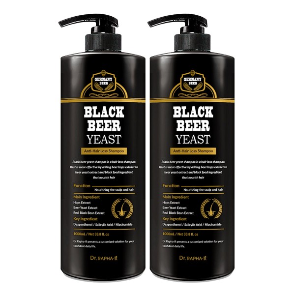 [닥터라파알] 더진한 블랙 맥주효모 탈모샴푸 2L 맥주홉+맥주효모 검은콩 아르기닌 함유 (식약처 인증)