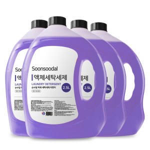 [순수달] 파워 세탁세제 라벤더_에이프릴 2.5L 4개 온가족 액체 중성 대용량 드럼 일반 세탁기
