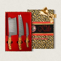 [첼링] 가야왕도 호피칼 프리미엄 주름 위생칼 3종 세트 중식도 식도 과도