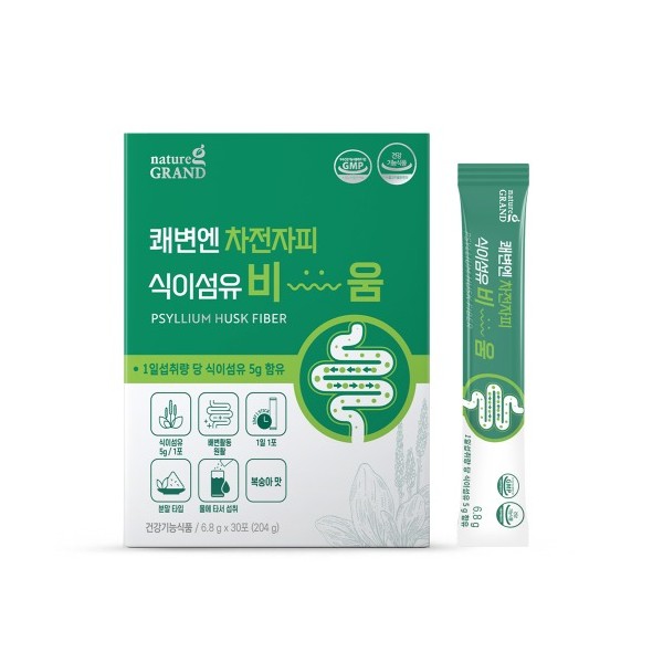 네이처그랜드 쾌변엔 차전자피 식이섬유 비움 30포