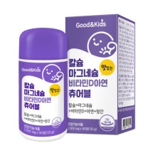 내츄럴플러스 굿앤키즈 칼슘 마그네슘 비타민D 아연 츄어블 90정